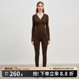 嫚熙（EMXEE）超皮孕妇秋衣秋裤套装秋冬哺乳月子服保暖内衣 焦糖色带罩杯【中暖发热珍珠绒】 XL