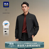 海澜之家（HLA）夹克男款轻商务经典系列三防印花外套男秋季 黑色53 L 175/92A 推荐137~150斤