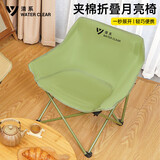 清系折叠椅户外露营便携靠背椅钓鱼椅休闲椅 月亮椅【冬竹青】