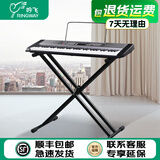 Ringway吟飞61键电子琴初学者 成年入门 儿童考级幼师 专业家用便携TB100 TB100银灰色电子琴+X琴架