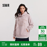 森马（Semir）史努比系列卫衣女中长款假两件图案冬oversize摇粒绒101724116019