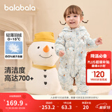巴拉巴拉童装婴儿连体羽绒服轻薄羽绒服宝宝衣服2025冬装抱衣爬服男童女童 白蓝色调-白鸭绒 90 cm-充绒量47g