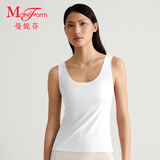 曼妮芬无痕打底衫莫代尔保暖内衣纯色可外穿女士保暖背心内衣20400299 010 白色 XL (170)