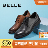 百丽通勤商务皮鞋男秋季真皮德比鞋通勤正装鞋3UX01CM5预售 棕色-3UX01 38 (240mm)