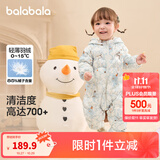 巴拉巴拉童装婴儿连体羽绒服轻薄羽绒服宝宝衣服冬装抱衣爬服男童女童 白蓝色调00318 90cm