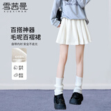 雪茜曼百褶裙女2026春季新款A字显瘦小个子高腰毛呢包臀jk半身短裙