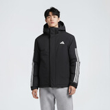 阿迪达斯（adidas）男 运动型格系列 3S HOODED INS J 短棉服 JY8303 黑色  2XL 