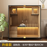 喵诱猫别墅猫笼室内带厕所一体家用猫柜猫舍猫屋豪华大双层全景猫柜子 【胡桃色双窝】长90*60*90 送货上门-自行安装