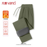 凡客诚品（VANCL）加绒卫裤子冬季男裤加厚宽松直筒休闲裤大码保暖男士卫裤 灰绿L