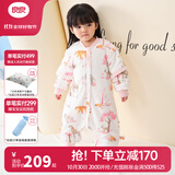 良良（liangliang）婴儿睡袋夏季空调房防踢被宝宝纯棉可拆袖儿童睡袋 雨林粉·寒冬款【适合0-15℃】 L（建议身高80-95cm）