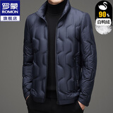 罗蒙轻薄羽绒服男冬季白鸭绒男士外套商务休闲防寒保暖男装上衣服 18宝蓝 2XL /185【建议145-165斤】