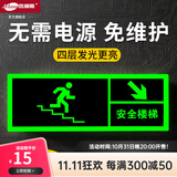 杰澜斯自发光夜光荧光消防应急疏散安全出口指示灯指示牌无需电源免接电 右下安全楼梯