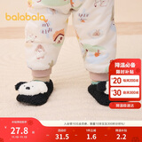 巴拉巴拉地板袜防滑点胶冬季加厚加绒婴幼儿保暖袜子学步不滑208424172204