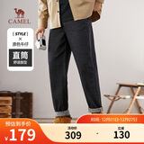 骆驼（CAMEL）直筒原牛仔裤男士宽松透气纯棉秋冬季户外休闲长裤子M13CAJB060