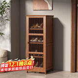 安尔雅新中式鞋柜门口简易鞋架家用收纳透气大容量多层玄关柜 单门款