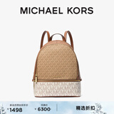MICHAEL KORS迈克高仕 MK Rhea Zip 中号老花通勤包 咖色/橡果棕/香草白 中号