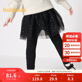 巴拉巴拉童装女童打底裤加绒儿童裤子网纱小童宝宝潮柔弹时尚208424123002