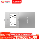 洛蒙特（Lomant）地插86型平推式地面插座超薄滑盖不锈钢防水墙壁暗盒地插盒银色 十孔