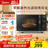 美的（Midea）微波炉烤箱一体机 小型家用20升微波炉  光波加热 钻石背板（M1-L201B）