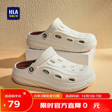 海澜之家HLA男鞋加绒勃肯鞋男士洞洞鞋休闲鞋HAALXM4EBK157 米色加绒42/43