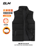 GLM棉马甲男冬季棉服男宽松百搭加厚保暖坎肩运动背心男黑色L