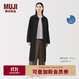 无印良品（MUJI）女式不易沾水防紫外线立领大衣防晒衣服女款25年早秋风衣外套女装 深藏青色 S (155/80A)