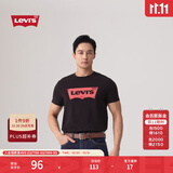 Levi's李维斯情侣美式宽松印花时尚简约舒适潮流纯棉圆领短袖T恤 黑色 002A0-0001 L