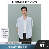 UR2025夏季新款男时尚波嬉风撞色条纹短袖开襟衬衫UMM250023