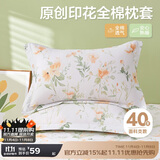 博洋家纺纯棉枕套印花枕芯套枕头套对枕套花逸一对装48*74cm