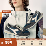 Diadora迪亚多纳男女运动鞋复古反绒皮休闲鞋轻便跑步鞋低帮慢跑鞋CAMARO 蓝/灰C5603 40