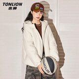 唐狮（TonLion）连帽棉服女装冬季2025年新款防风保暖棉袄子潮流加厚面包服外套女