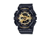 卡西欧（CASIO）Baby-g女表防震防水双显石英表多功能时尚运动学生礼物推荐 黑金BA-110X-1A