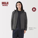 无印良品（MUJI）男式轻量羽绒便携式立领夹克羽绒服男款男装25年冬季新品AD0Y9A5A 深灰色 L （175/100A）