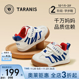 泰兰尼斯秋冬季婴儿学步鞋网布加绒防踢防滑面包鞋1-3岁男女宝宝机能童鞋 白/蓝 秋季网布 22 鞋内长14.5cm适合脚长13.5