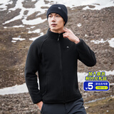 拓路者户外抓绒衣男立领冬季加绒加厚内胆摇粒绒外套团购中老年春装大码 黑色-加厚长绒 XXL