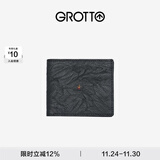 个乐经典羊皮短款钱包手工真皮多卡位卡夹卡包情侣礼物 经典黑（小男孩）