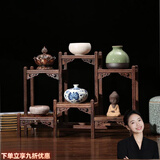 柚公馆鸡翅木博古架中式小多宝阁茶具架子实木置物架茶壶架摆件架展示架 前后台