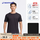 迪卡侬短袖速干衣男训练宽松半袖上衣运动t恤男RUNM2501396黑色T恤2XL