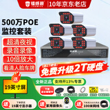 镭威视监控器全套设备500万摄像头POE有线室外防水手机远程高清夜视套装工厂车间小区超市商用送显示屏 500万5路套装+送显示屏 【95%客选-店长推荐】选1T硬盘升级2T硬盘