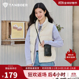 坦博尔羽绒服马甲女立领宽松外搭短款羽绒背心外套TD236006 小香白 165