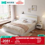 林氏家居床双人床1.5米高箱储物床现代简约榻榻米床收纳单人床家具JH4A 拱形架|JH4A箱床+床垫+床头柜*1 1500mm*2000mm