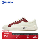 FILAFUSION 斐乐潮牌女鞋潮流板鞋夏季时尚女士休闲鞋帆布鞋运动鞋 奶白/烧砖红-IGF 37.5