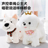欣格公主狗玩具玩偶毛绒仿真狗声控牵绳电动儿童男女DIY宠物狗礼物