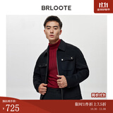 巴鲁特（Brloote）双面呢夹克男高品质休闲拉链翻领工装贴袋羊毛外套 黑色 175/96A