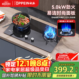 OPPEIN燃气灶双灶家用 天然气灶双灶具 5.0kW家用猛火灶 钢化玻璃双灶台嵌两用全进风Q803GA（天然气）