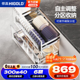 悍高（HIGOLD） 厨房橱柜拉篮碗架抽屉式碗篮加厚304不锈钢底板调味篮双层碗碟篮 900柜2层-PDL1.0系列套装