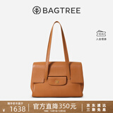 BAGTREE明星同款包包树海豚包轻奢品牌植鞣皮托特包大容量通勤女士电脑包 大号-焦糖色 能装14寸MacBook 高级小众