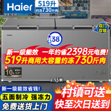 海尔（Haier）300升冰柜家用大容量无需除霜200升新一级能效超低温速冻全冷冻冷藏保鲜冷柜省电小型冰箱商用 519升 【双开门双锁 新一级能效】长1.55米