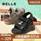 百丽厚底沙滩鞋男鞋25夏新休闲户外运动凉鞋A1514BL5 黑色 43