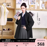 三彩【宋轶同款】【100绵羊毛】2025冬季新款双面呢大衣中长毛呢外套S 深邃灰预售[付款15天内]发 XL 170/92A